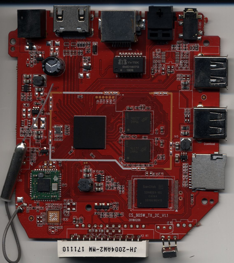 photo du circuit imprimé coté composant