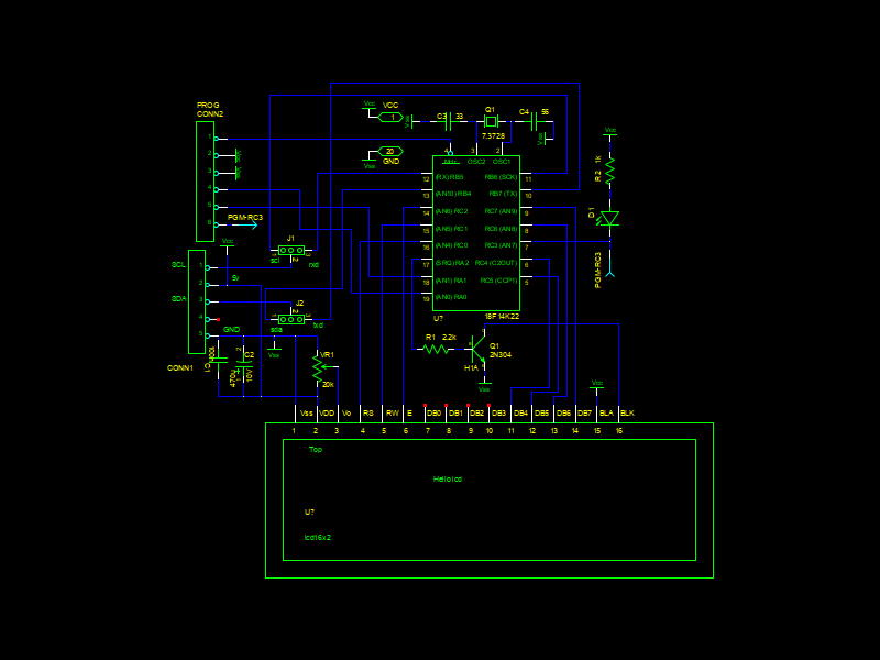 schéma de l'interface lcd