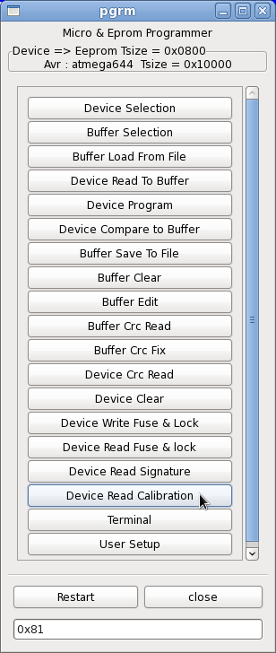 Read calibration bytes