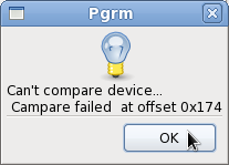 Device compare to buffer failed
