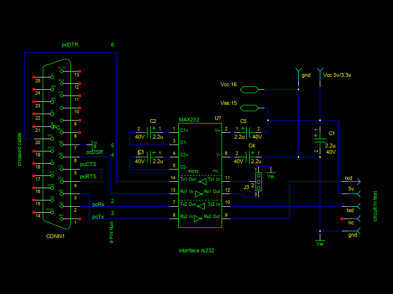 rs232 serial adaptor schematic